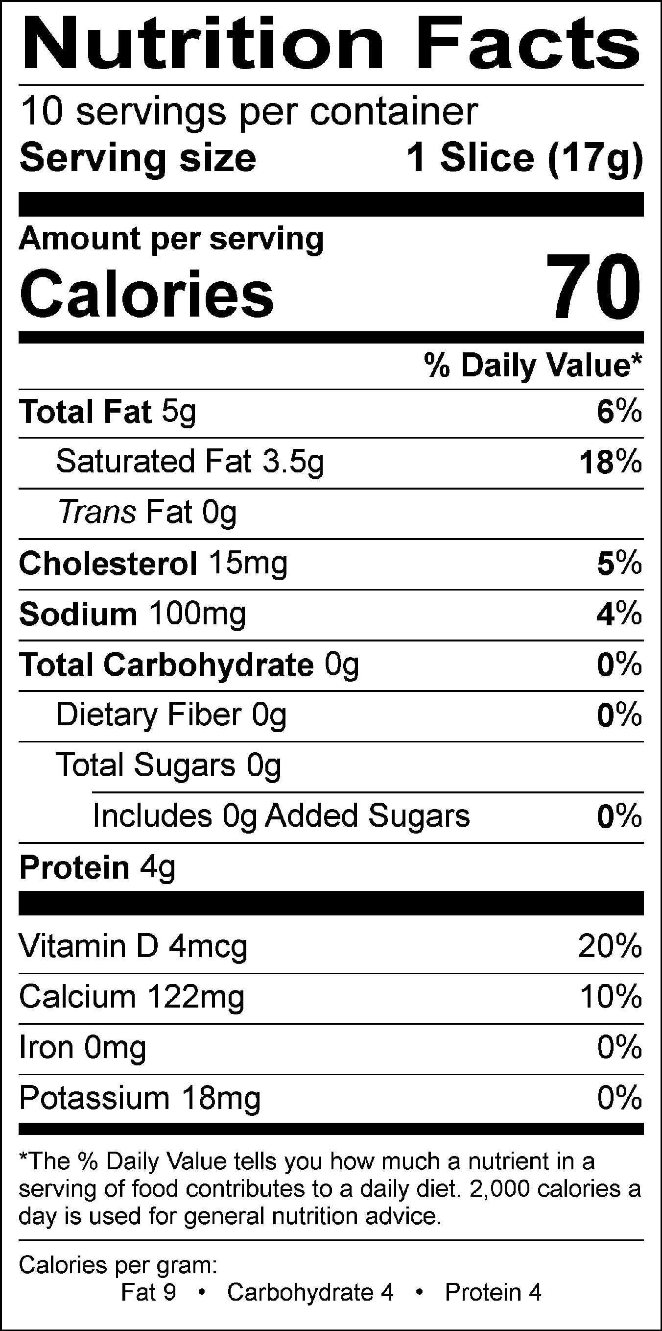 Nutritional Facts for Colby Jack Slices