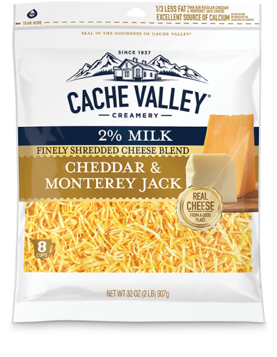 Cache Valley 2% Milk Cheddar & Monterey Jack Shredded Cheese