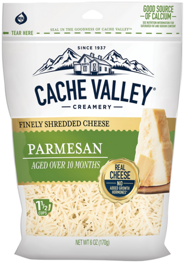 package of Cache Valley Creamery Finely Shredded Parmesan Cheese