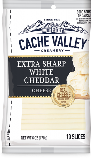 Caches Valley Extra Sharp White Cheddar Cheese Slices