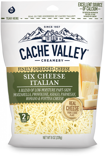 Cache Valley Six Cheese Italian Finely Shredded Cheese