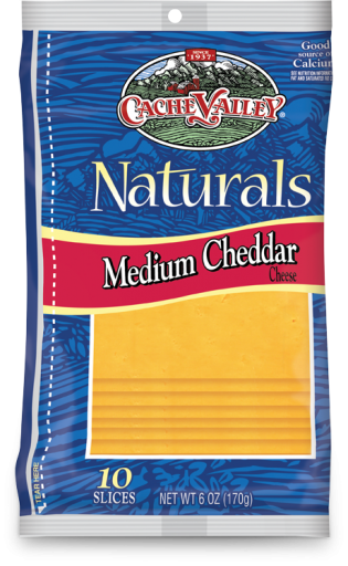 Medium Cheddar Cache Valley Cheese Slices