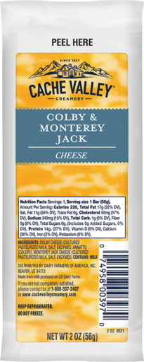 Cache Valley Colby And Monterey Jack Cheese 2 Oz