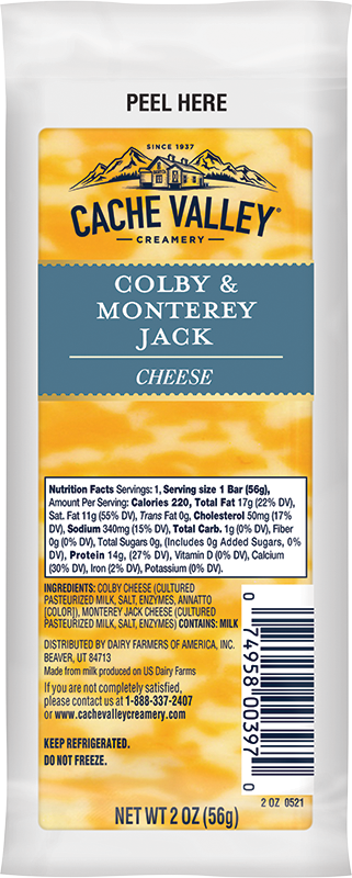 Cache Valley Colby And Monterey Jack Cheese 2 Oz