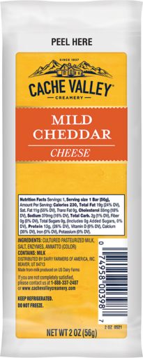 Cache Valley Creamery Mild Cheddar Snack Bar