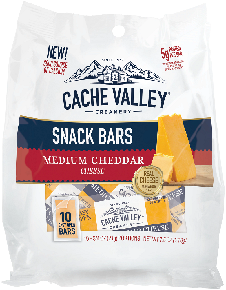 Cache Valley Creamy Medium Cheddar Snack Bars 7.5oz