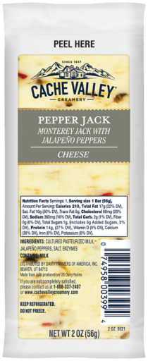 Cache Valley Creamery Pepper Jack Snack Bar 2oz