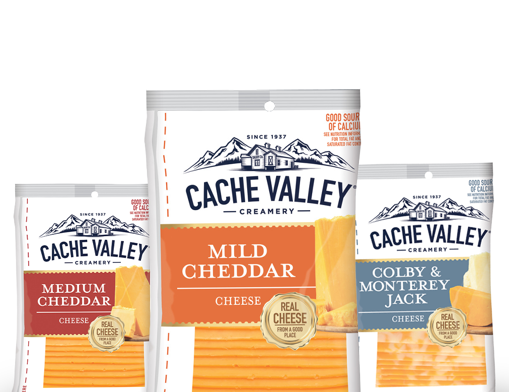 Cache Valley Mild Cheddar Slices, Colby & Monterey Jack Slices, Medium Cheddar Cheese Slices