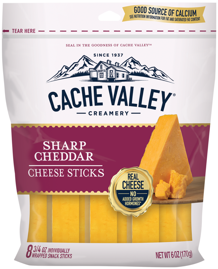 Sharp Cheddar Cheese Sticks Cache Valley Creamery