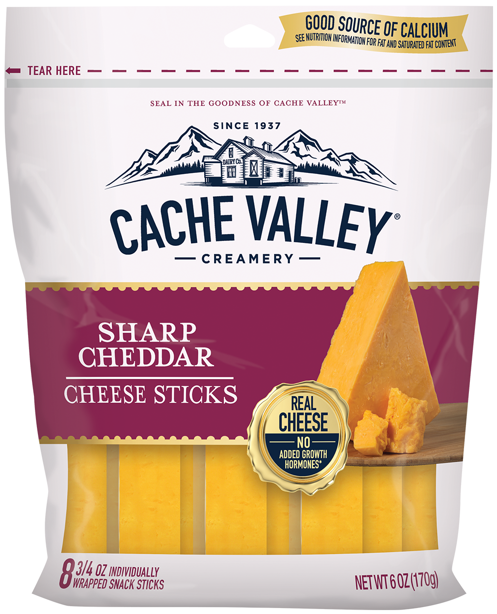 Cache Valley Sharp Cheddar Cheese Sticks