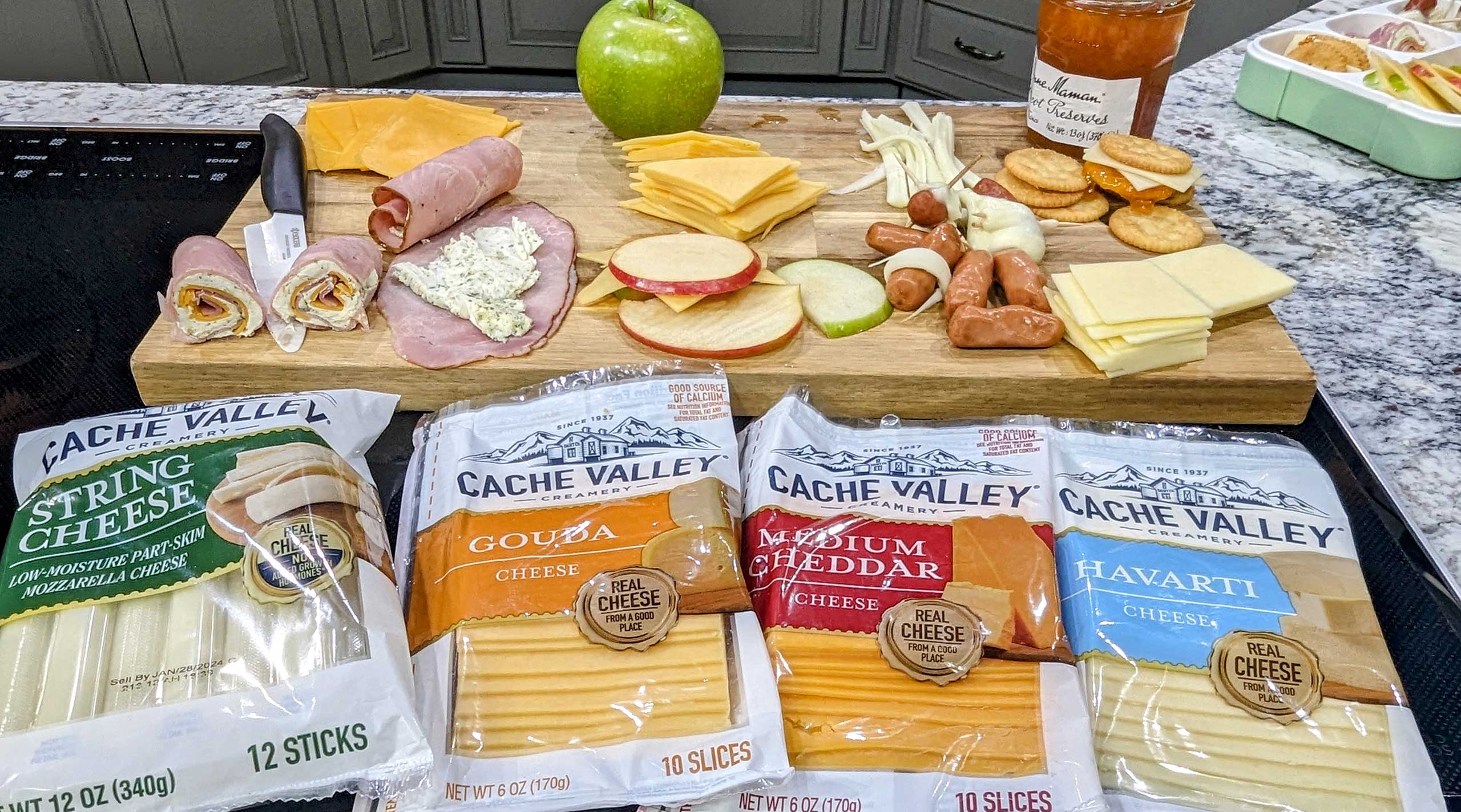 ingredients laid out to make kids lunch box grazing board