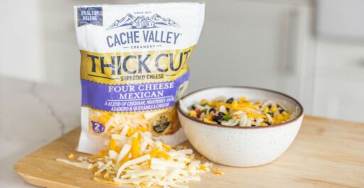 Cheesy Mexican Noodle Soup with Cache Valley thick cut four cheese mexican