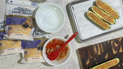 Four Cheese Fajita Zucchini Boats