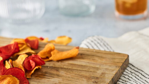 cheese cutting board with crispy chips