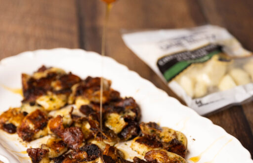 Grilled Cheese Curds with Hot Honey