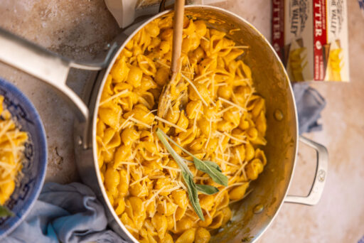 pumpkin alfredo pasta with cache valley butter and cheese