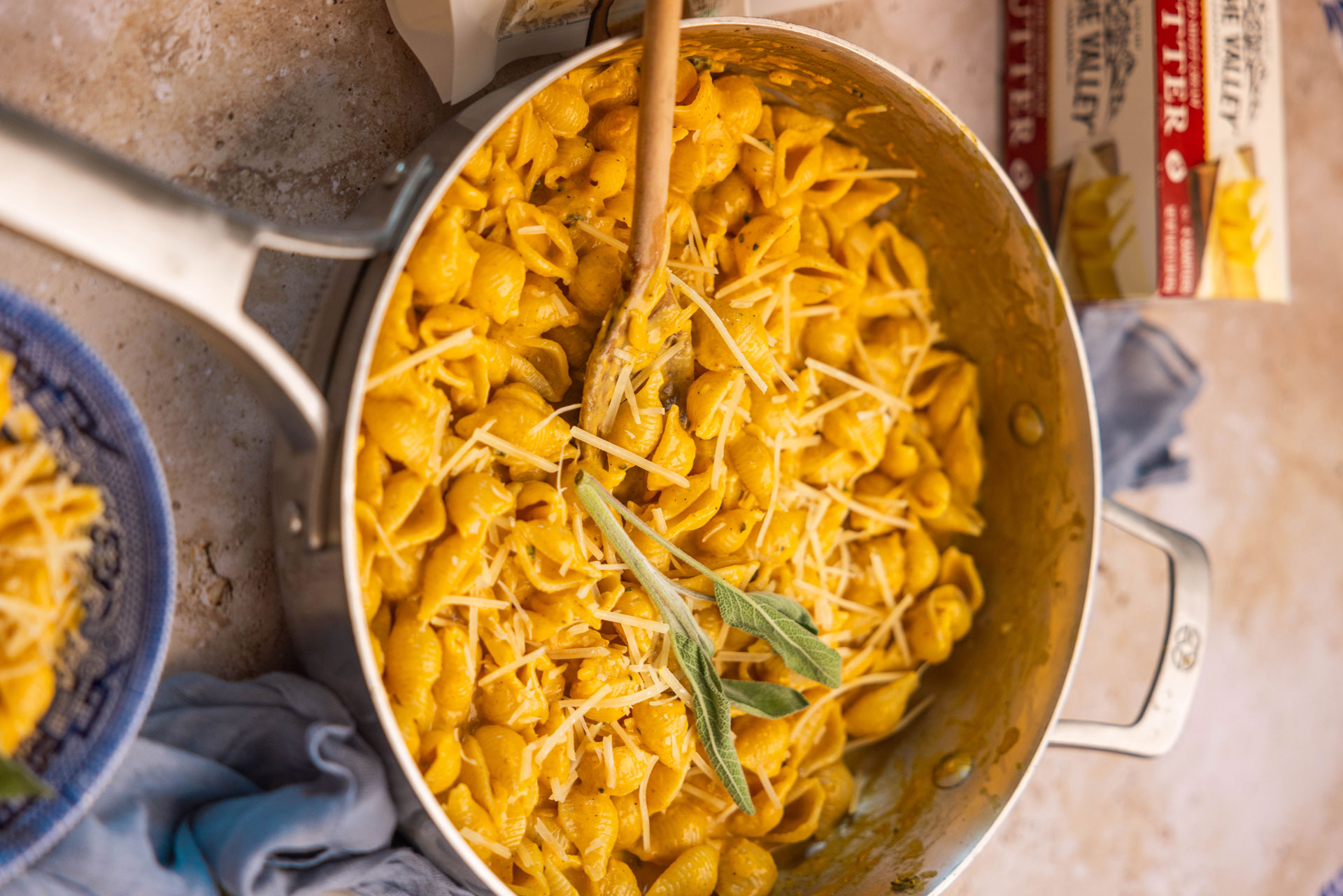 pumpkin alfredo pasta with cache valley butter and cheese