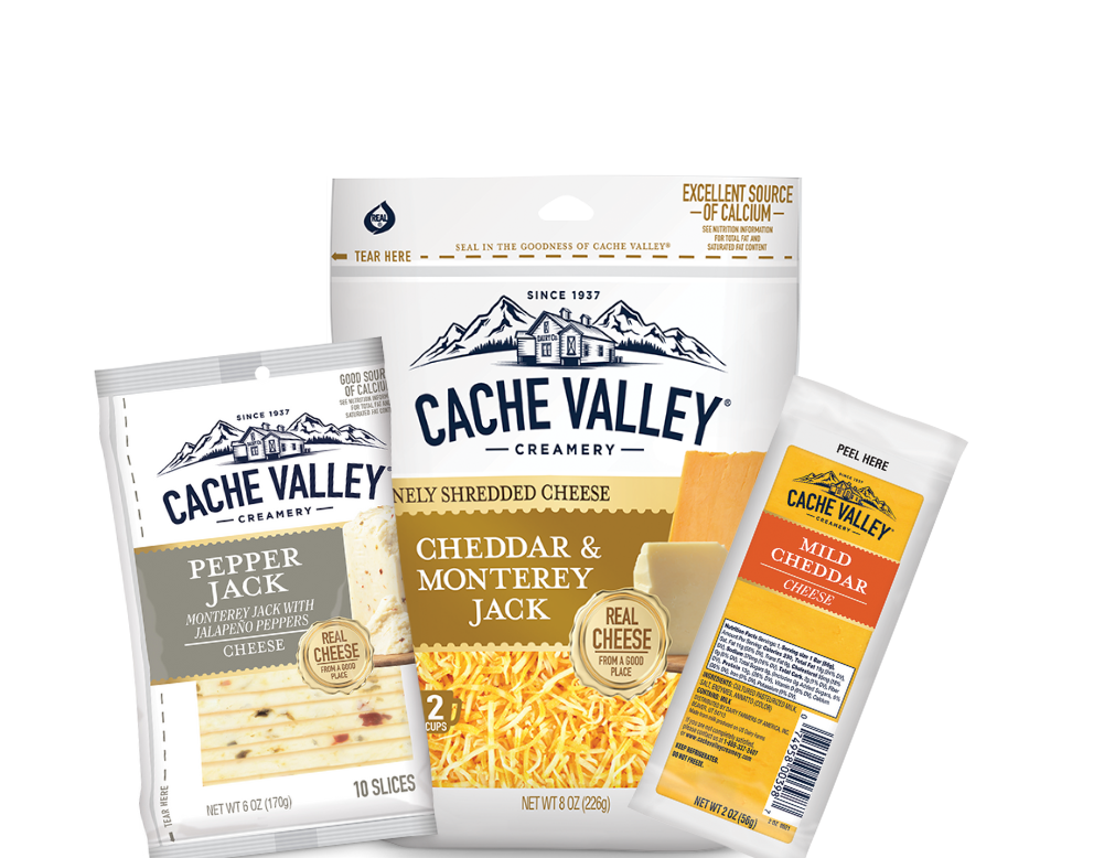 sliced cheese, shredded cheese, cache valley creamery