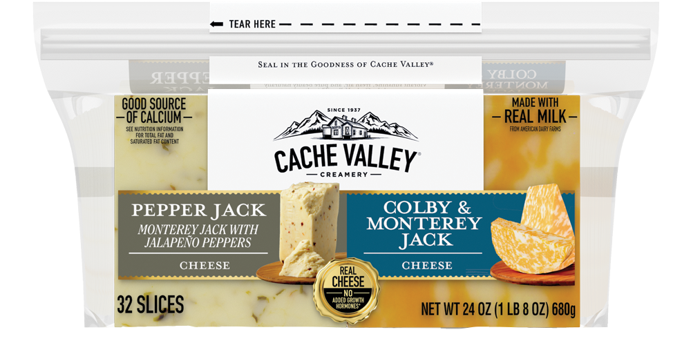 cache valley cheese slices 24 oz multi pack pepperjack colbyjack