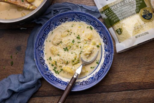 Creamy Gnocchi Soup with Italian Cheese